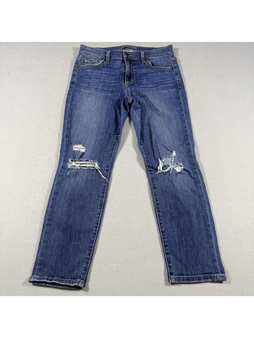 Joe's Jeans Womens Size 26 Distressed Stretch Crop Ankle Blue Denim Jeans
